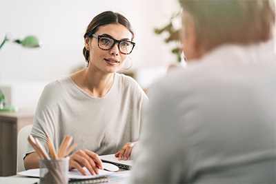 A young women in a meeting