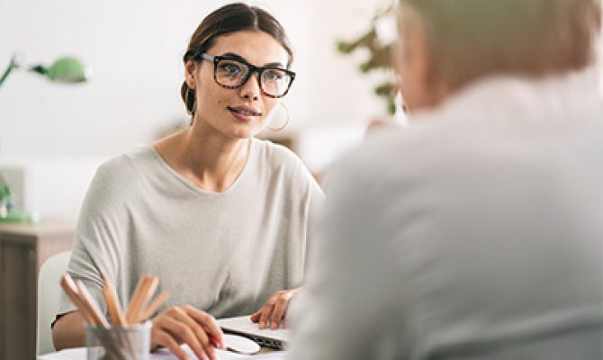 A young women in a meeting